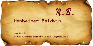 Manheimer Baldvin névjegykártya